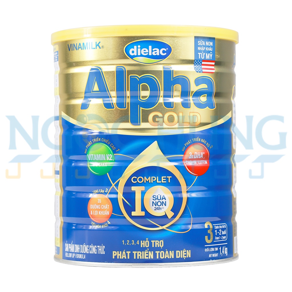 Sữa bột Vinamilk Dielac Alpha Gold 3 sữa non 1.4kg.