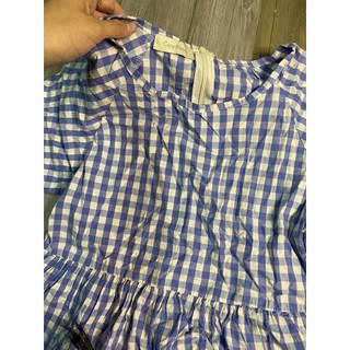 2hand đầm xanh carro eo 72cm mã 171