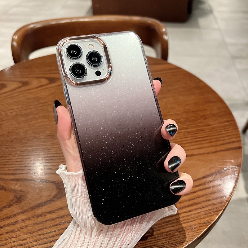 Ốp Điện Thoại iPhone 14 13 12 11 Pro max 14 plus PC case ốp lưng điện thoại iphone 14 promax Màu Gradient Lấp Lánh Sang Trọng Chống Sốc Cho iP 14 Plus 13 12 11 Pro max
