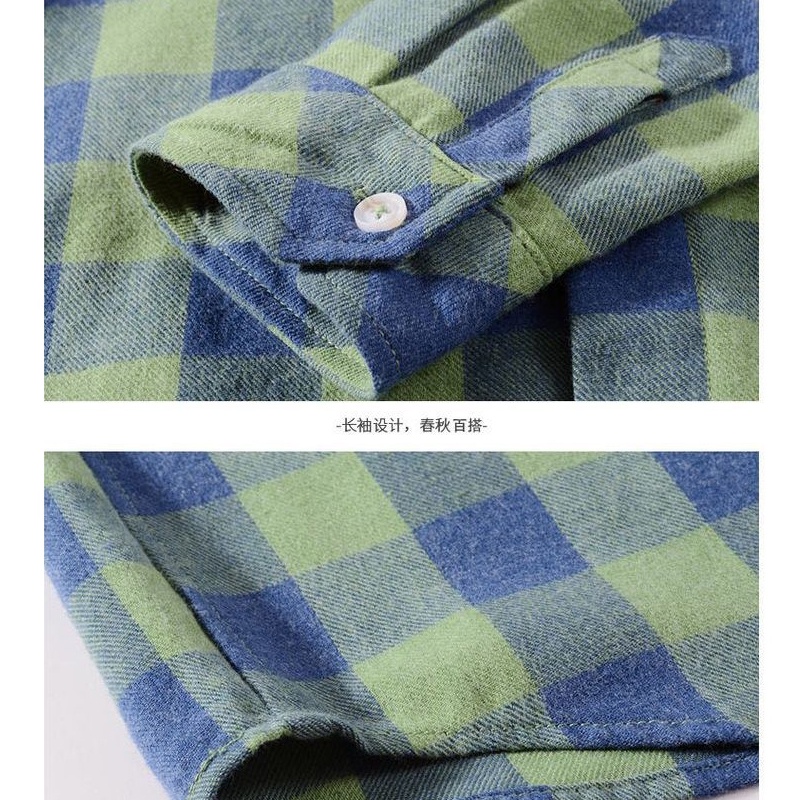 Áo Sơ Mi Cotton Tay Dài Họa Tiết Caro Thời Trang Xuân Thu Cho Bé Trai