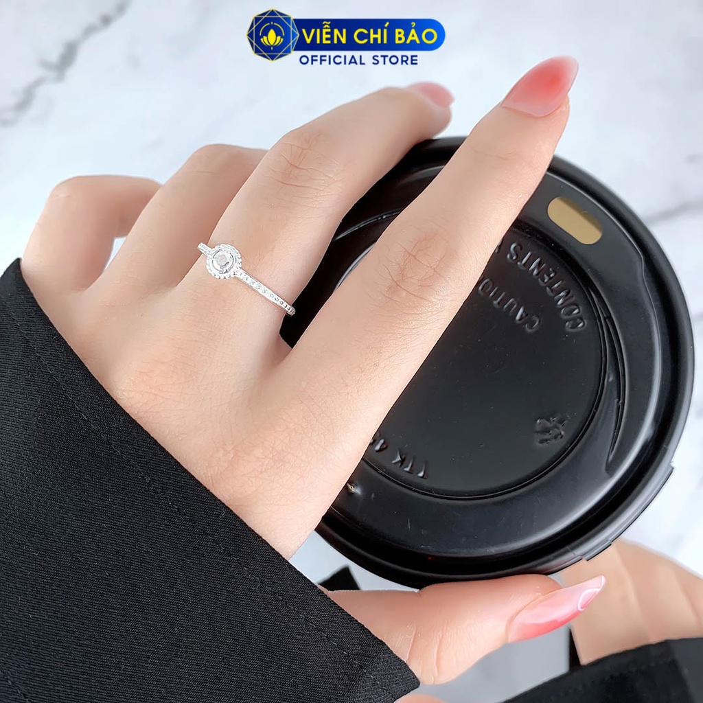 Nhẫn bạc nữ hình tròn viền bi chất liệu bạc 925 thời trang phụ kiện trang sức Viễn Chí Bảo N400877
