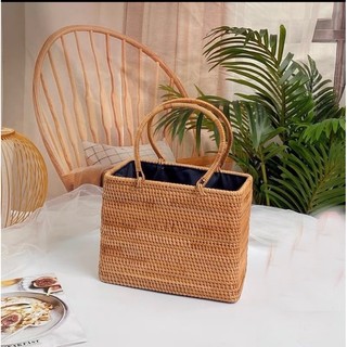 Túi xách bằng mây, giỏ quai xác bằng mây xuất khẩu Mây Tre Đan Thuỷ Khanh