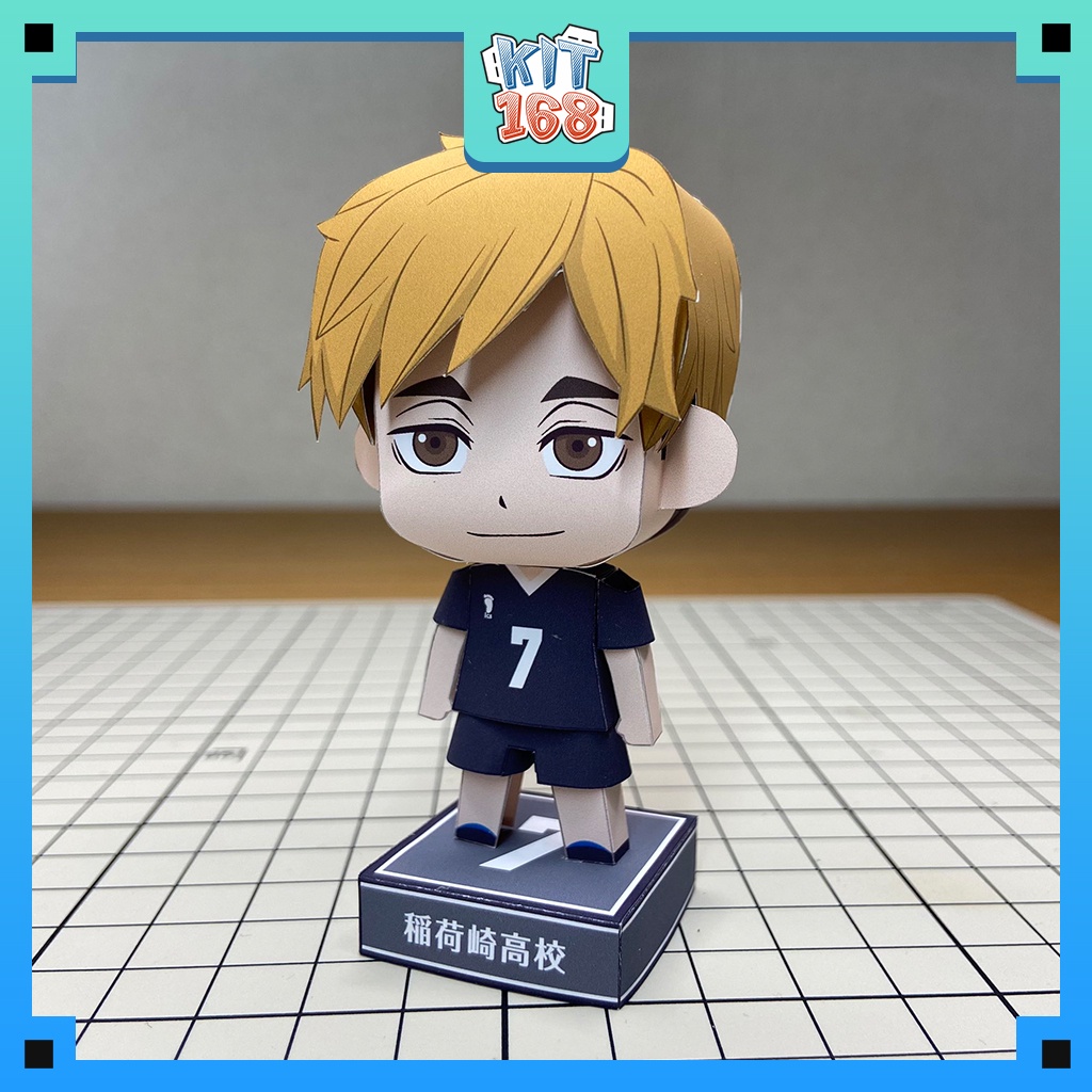 Mô hình giấy Anime Game Chibi Atsumu Miya - Haikyuu!! + kit hộp trang trí