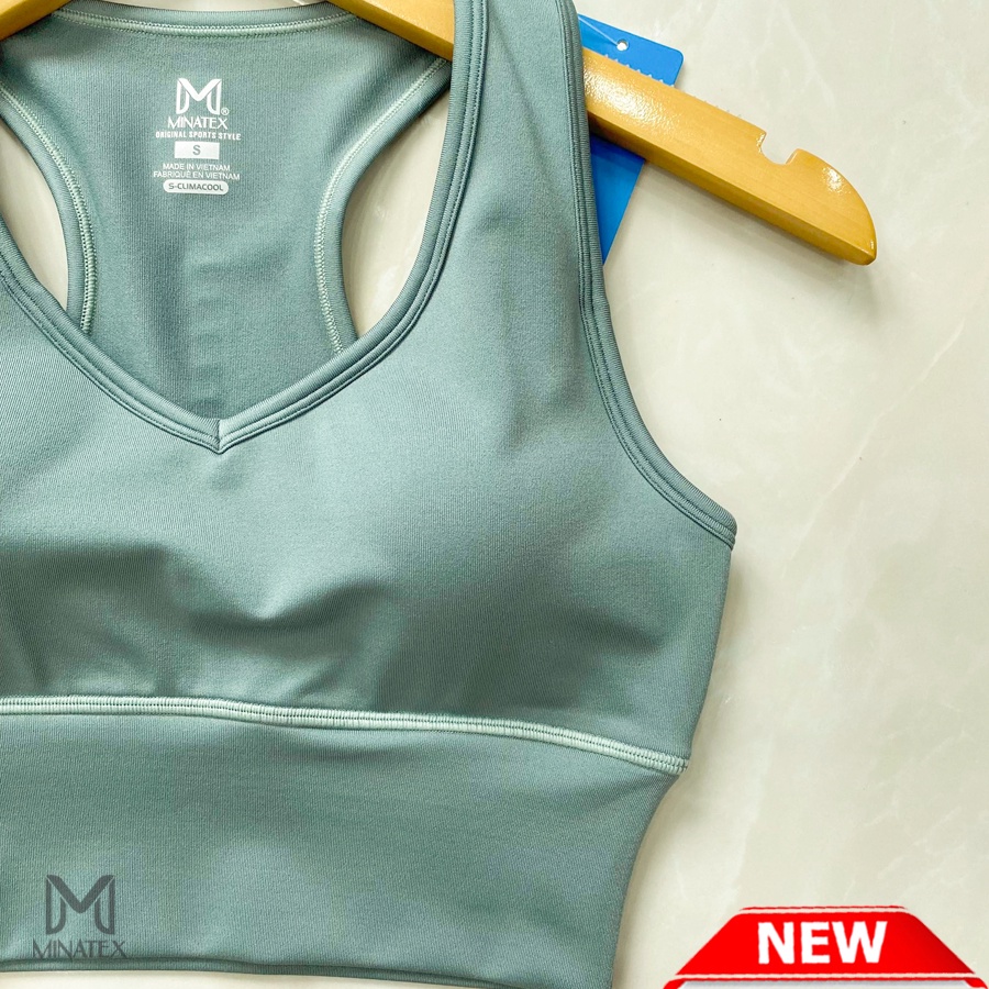 Áo bra thể thao cổ tim đai bo xiết eo kèm mút ngực, tập gym, yoga, earobic, chạy bộ