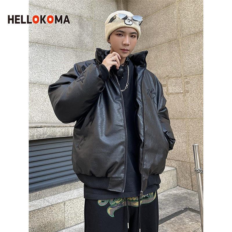 Áo Khoác Da Độn Bông Dày Dặn Cổ Đứng Thêu Chữ Phong Cách Hip Hop Mỹ Thời Trang 2022 Cho Nam Và Nữ
