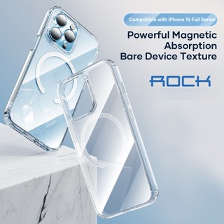Ốp lưng chống sốc trong suốt hỗ trợ sạc từ tính Rock Protection cho iPhone 13 14 Pro / iP 13 14 Pro Max