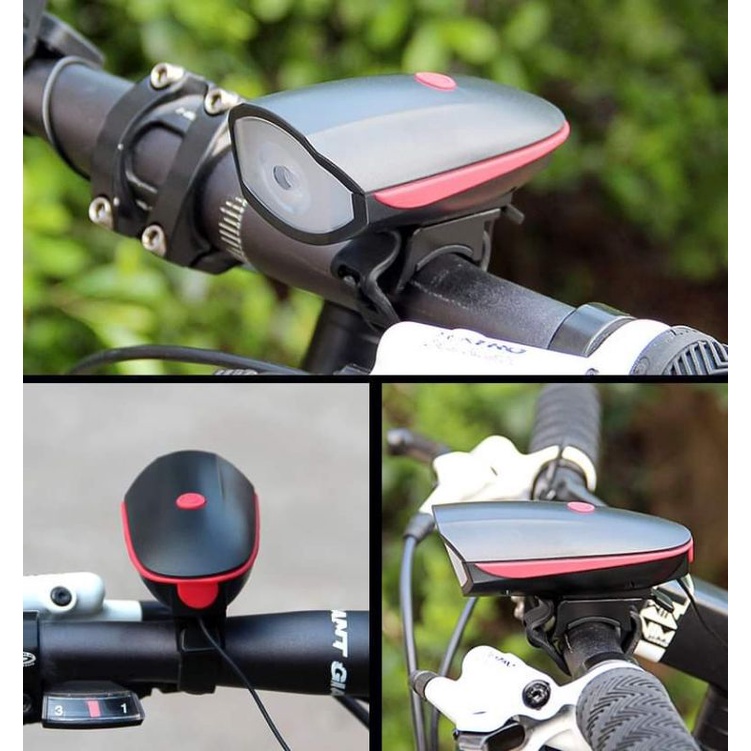 (CHUYÊN SỈ BUÔN) Đèn pin xe đạp có còi chiếu sáng mọi nẻo đường