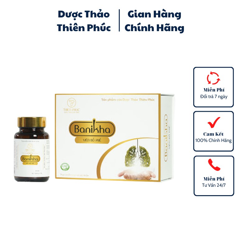 Đông trùng hạ thảo viên bổ phế phổi Thiên Phúc Hộp 2 Lọ x 30 Viên - Hỗ trợ sức khỏe