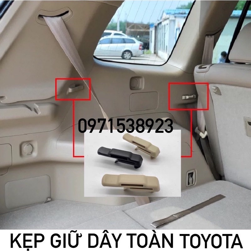 KẸP GIỮ DÂY AN TOÀN TOYOTA INNOVA FORTUNER 3 MÀU. ĐEN, KEM BE. XÁM