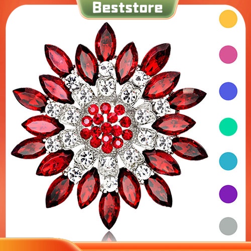 Ghim cài áo hình hoa đính đá thời trang cho nữ