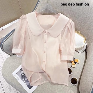 Bigsize 50 - 90klg - áo sơ mi hồng 2022