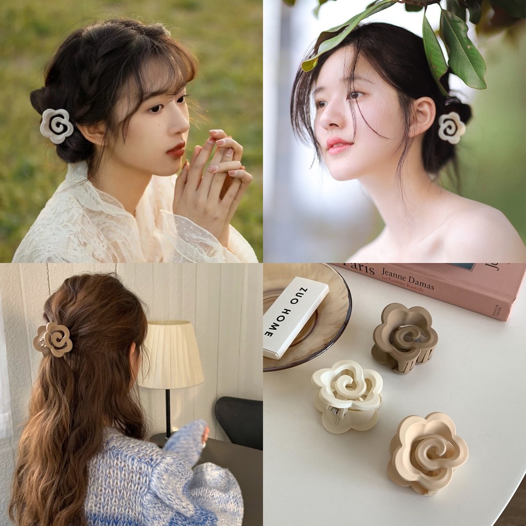 Kẹp Tóc Hình Hoa Trà Dễ Thương Phong Cách Hàn Quốc Cho Nữ