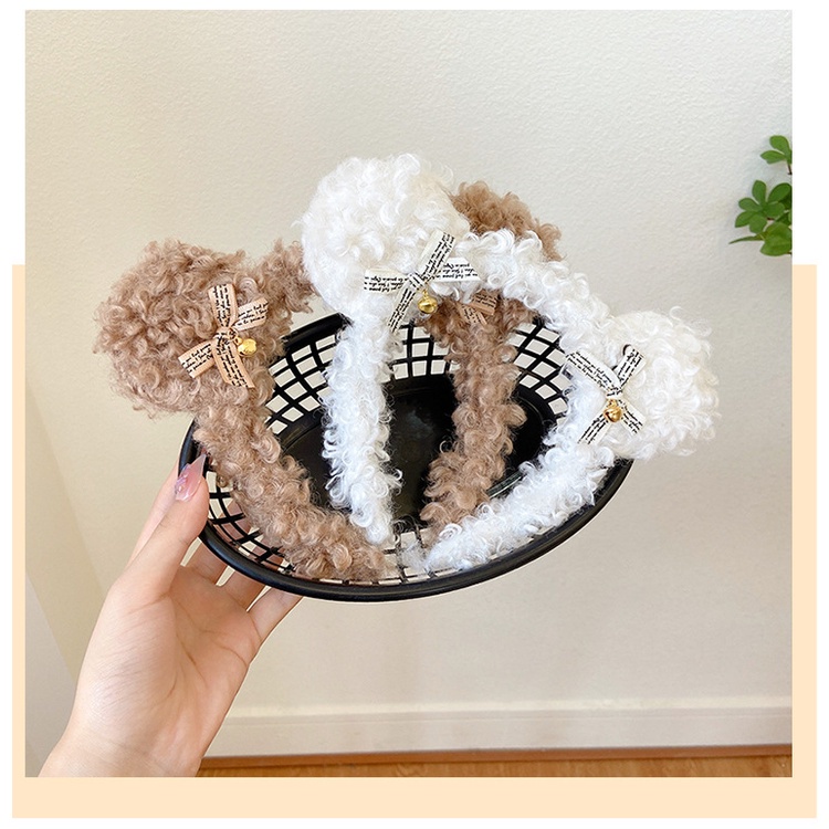 Băng Đô Cài Tóc Bằng Lông Nhung Phong Cách Công Chúa Dễ Thương Cho Nữ