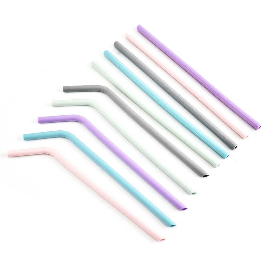 Ống hút Silicone nhiều màu sắc pastel có thể tái sử dụng tiện dụng thân thiện môi trường