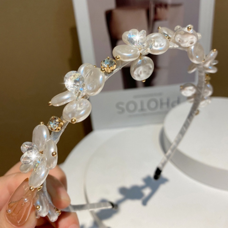 Cài Tóc Hoa Đính Ngọc Trai Thanh Lịch Phong Cách Hàn Quốc Mới