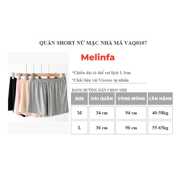 Quần Short nữ mặc nhà vải Viscose tự nhiên mát lạnh co giãn mềm mại, quần đùi nữ  mã VAQ0107
