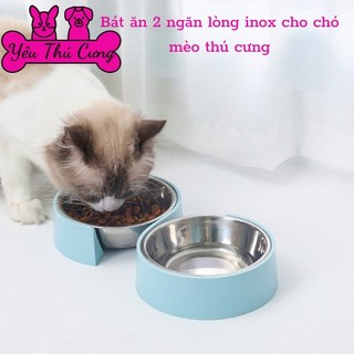 Bát ăn đôi siêu cưng cho chó mèo-yêu thú cưng