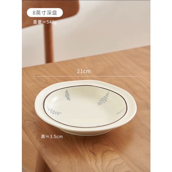 Set bát đĩa gốm ceramic phong cách nhẹ nhàng, cổ điển