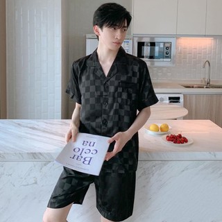 Bộ Đồ Pijama Lụa Cộc Tay Phù Hợp Cả Nam Và Nữ, Bộ Đồ Ngủ Cộc Tay Chất Lụa Gấm Cao Cấp
