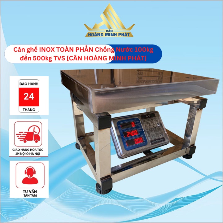 Cân Điện Tử Ghế Ngồi INOX Chống Nước 100kg/150kg/300kg TVS ( cân hải sản - thủy sản ). BH 2 Năm [ CÂN HOÀNG MINH PHÁT ]