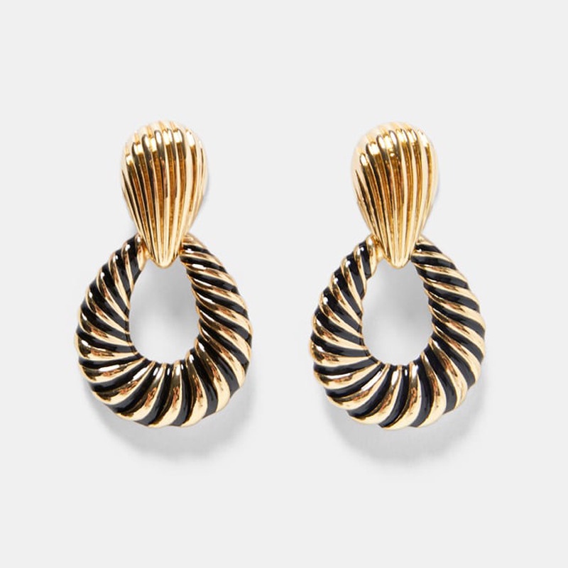 Bông Tai Hình Tiền Lớn Màu Đen Phong Cách Âu Mỹ Cá Tính Cho Nữ Hàng Có Sẵn