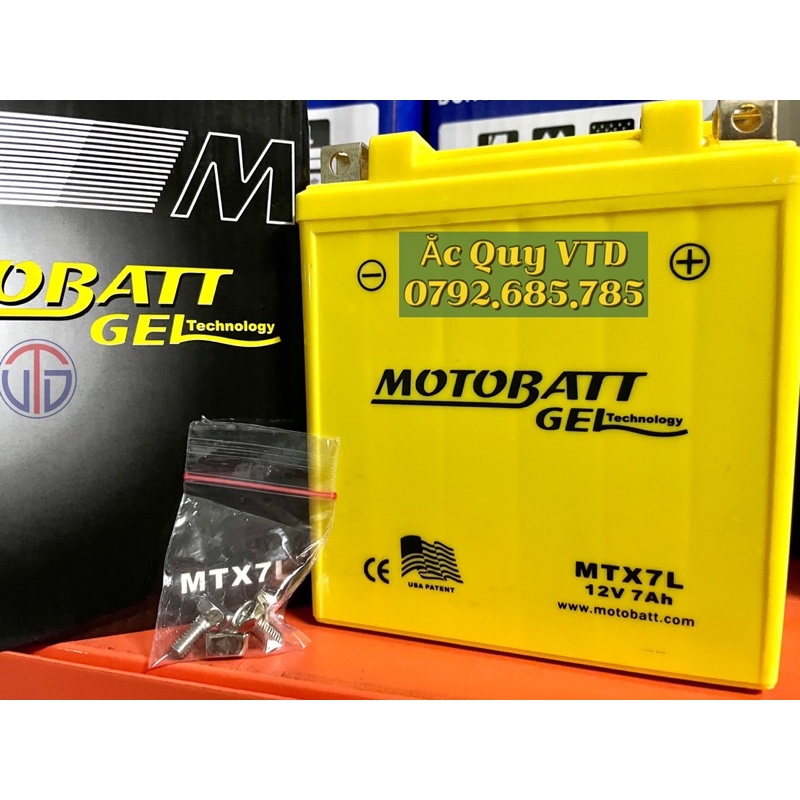 Bình ắc quy GEL Motobatt MTX7L_Dành cho xe SH nhập