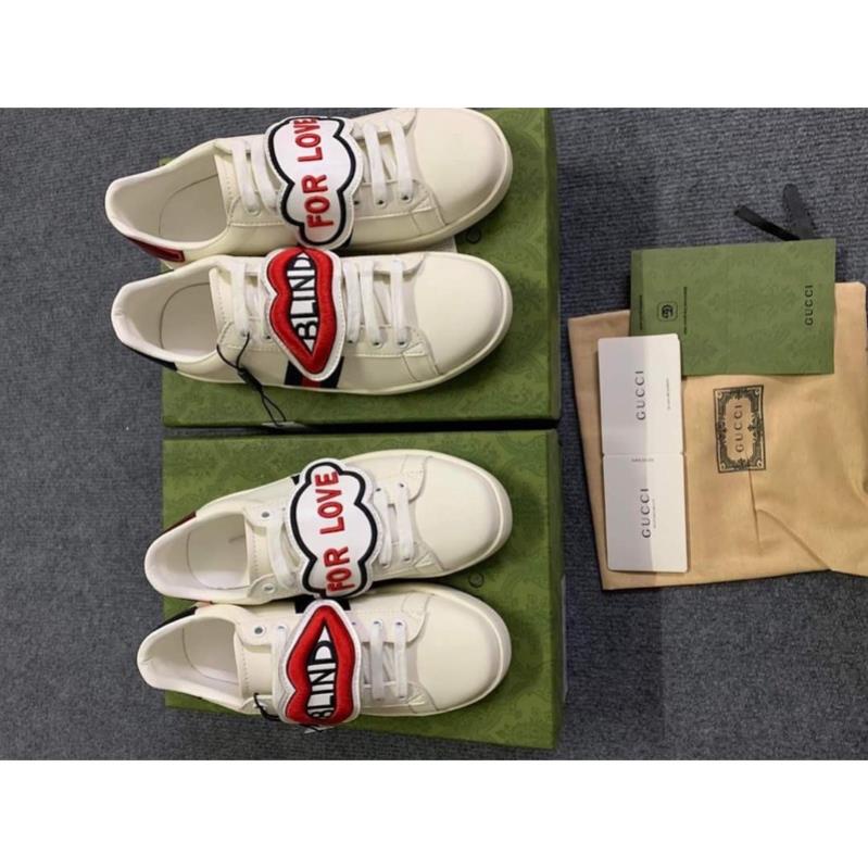 👉🏻Freeship👉🏻 Giày thể thao GG 3 vạch 𝐆𝐮𝐜𝐜𝐢 Môi For Love mẫu mới hàng cao cấp cực chất