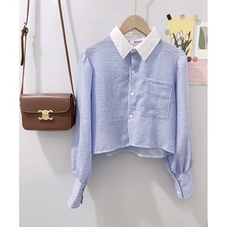 Sơmi kẻ croptop