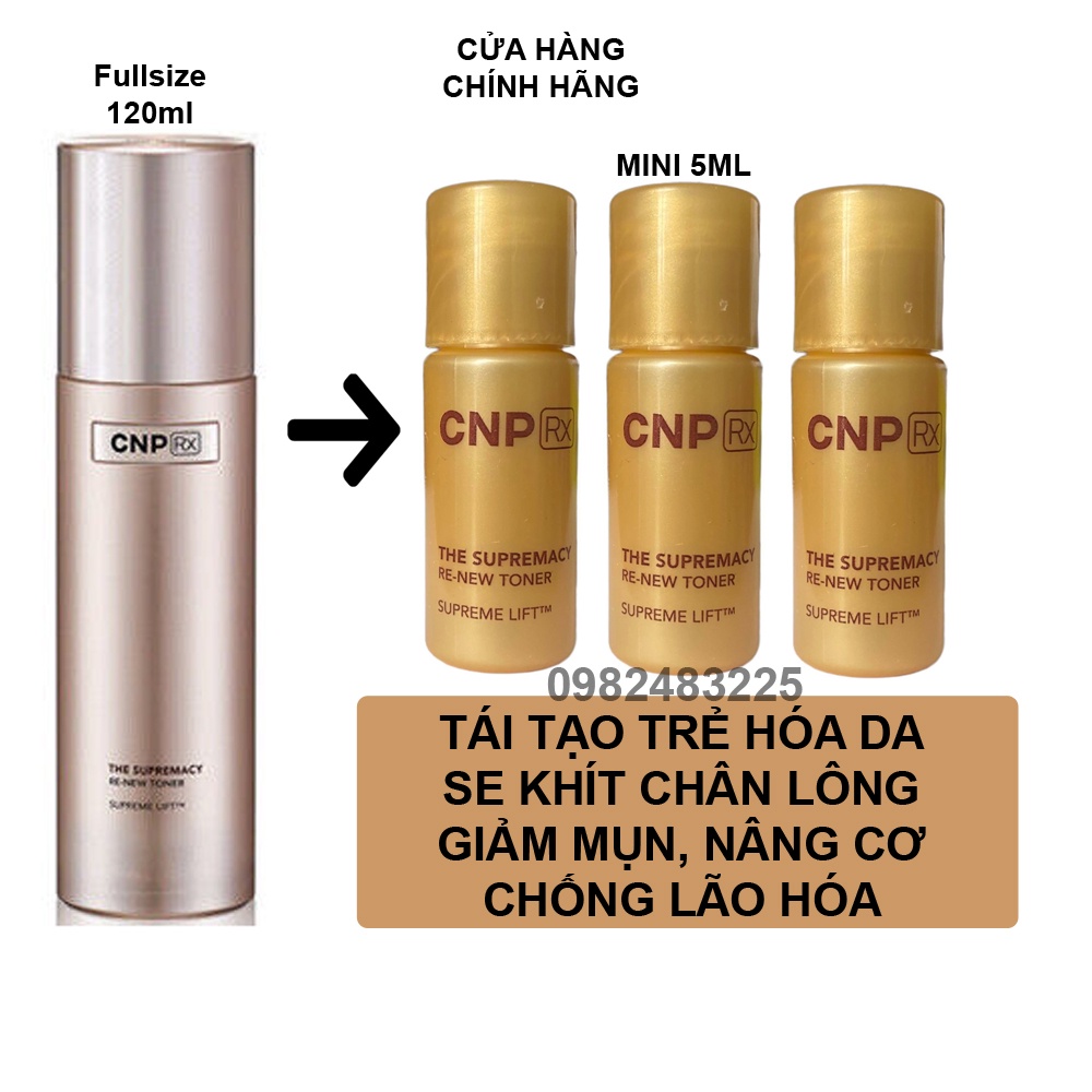 Toner nước hoa hồng tái sinh chống lão hóa da CNP Rx The Supremacy Re-new Toner