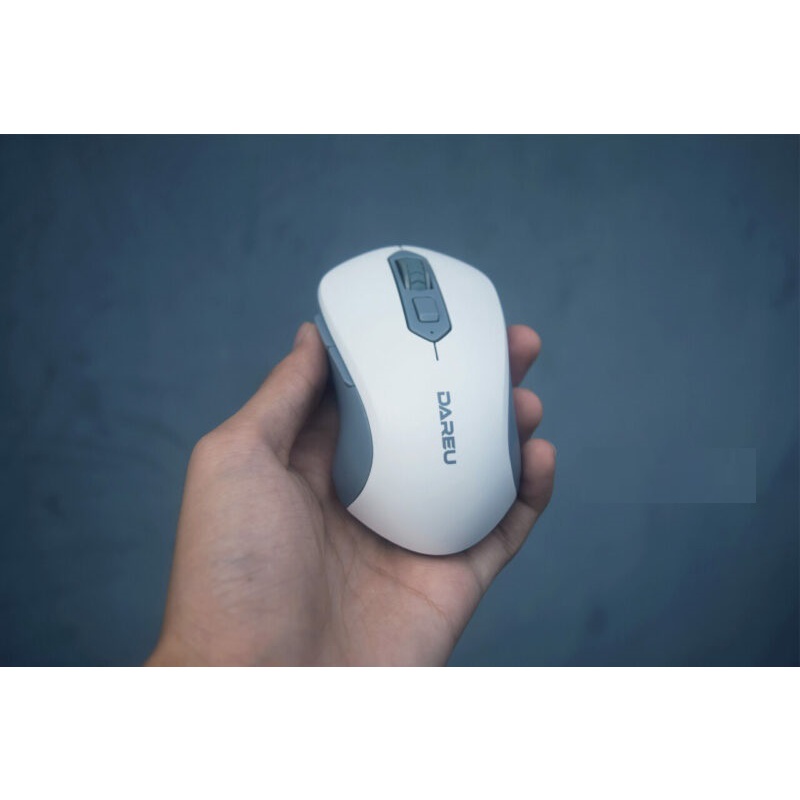 Chuột Không Dây DAREU LM115B Bluetooth 5.0/ 2.4G/ Silent Switch (Màu Trắng Xám ) - Hàng Chính Hãng