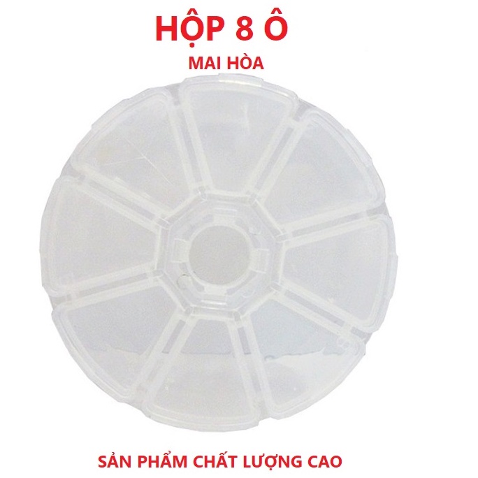 Hộp tròn 8 ô đựng đồ, đựng fan mi, mi rời, mi hủ, đựng trang sức và phụ kiện _dụng cụ nối mi _ MAIHOALASH