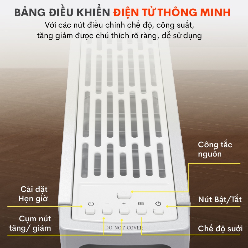 Máy Sưởi Dầu 13 Thanh Fujie OFR7913, công suất lớn làm ấm nhanh, tự động ngắt an toàn tiết kiệm điện năng