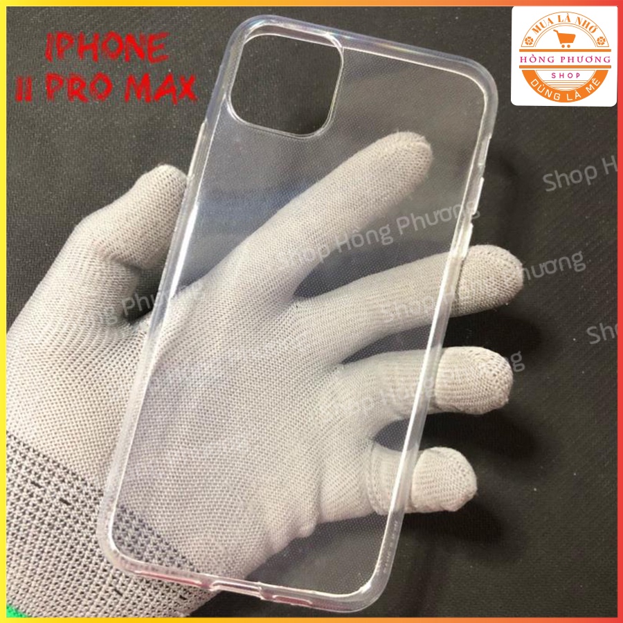 Ốp dẻo Silicon Iphone 11 Pro Max (trong suốt, chống ố) - Hàng loại 1