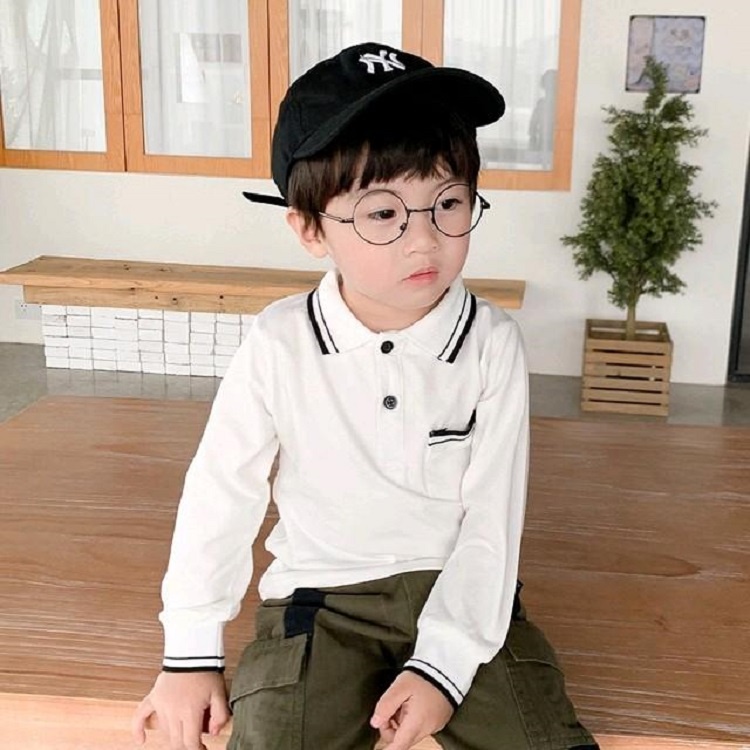 Mẫu áo Polo tay dài thười trang dành cho bé từ 10-40kg