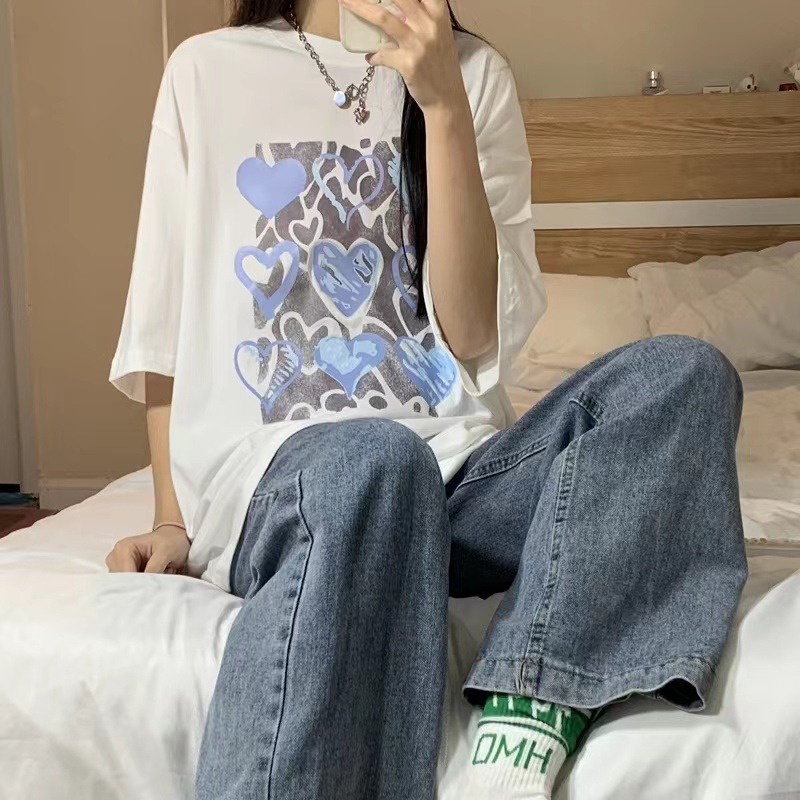 NRVP Áo Thun Unisex Mùa Hè Dáng Suông Tay Cộc Phong Cách Hàn Quốc Cho Nam Nữ