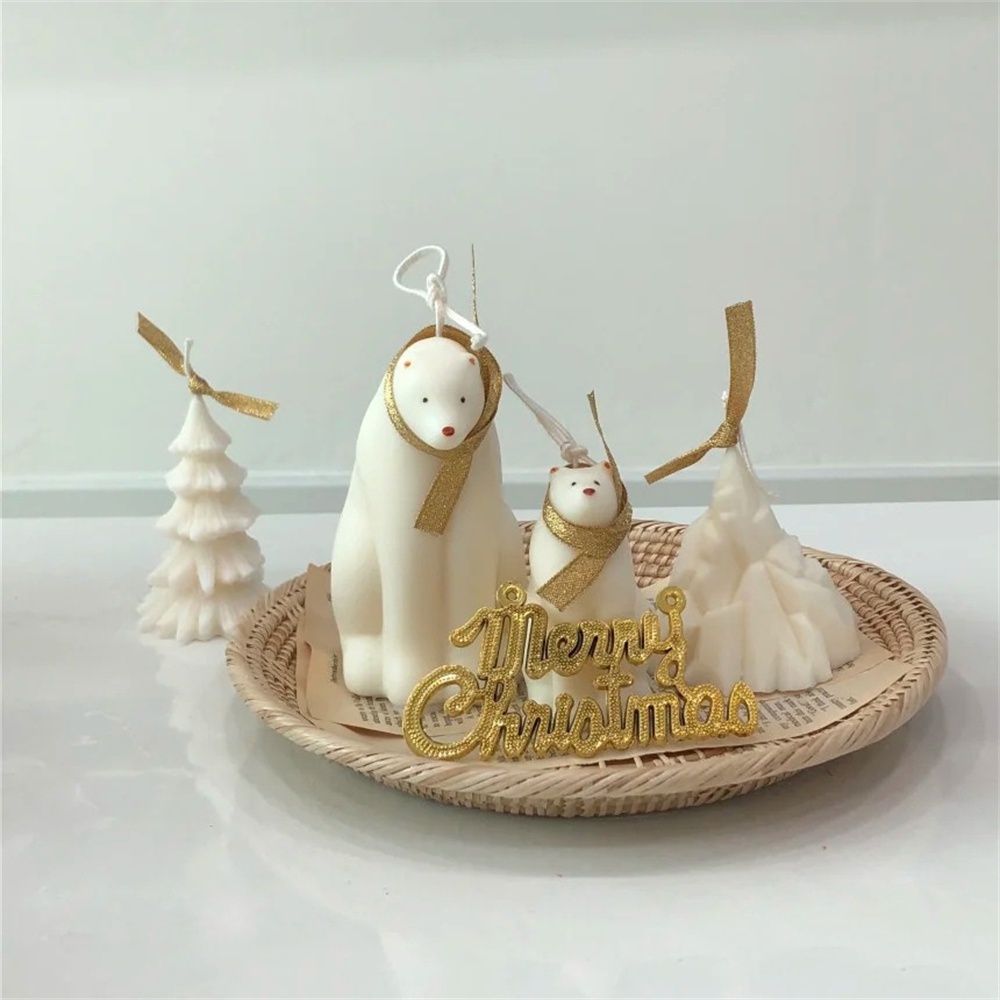 Khuôn Làm Nến Xà Phòng Handmade Silicone Hình Gấu Phong Cách Bắc Âu