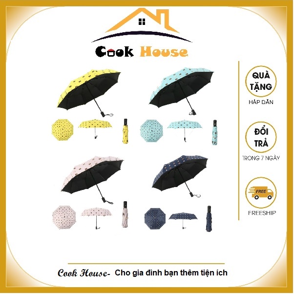 Ô Dù Hình Gấu Nhiều Màu Gấp Gọn Có Túi Đựng Chống Tia UV Và Chống Thấm Nước Cực Tốt