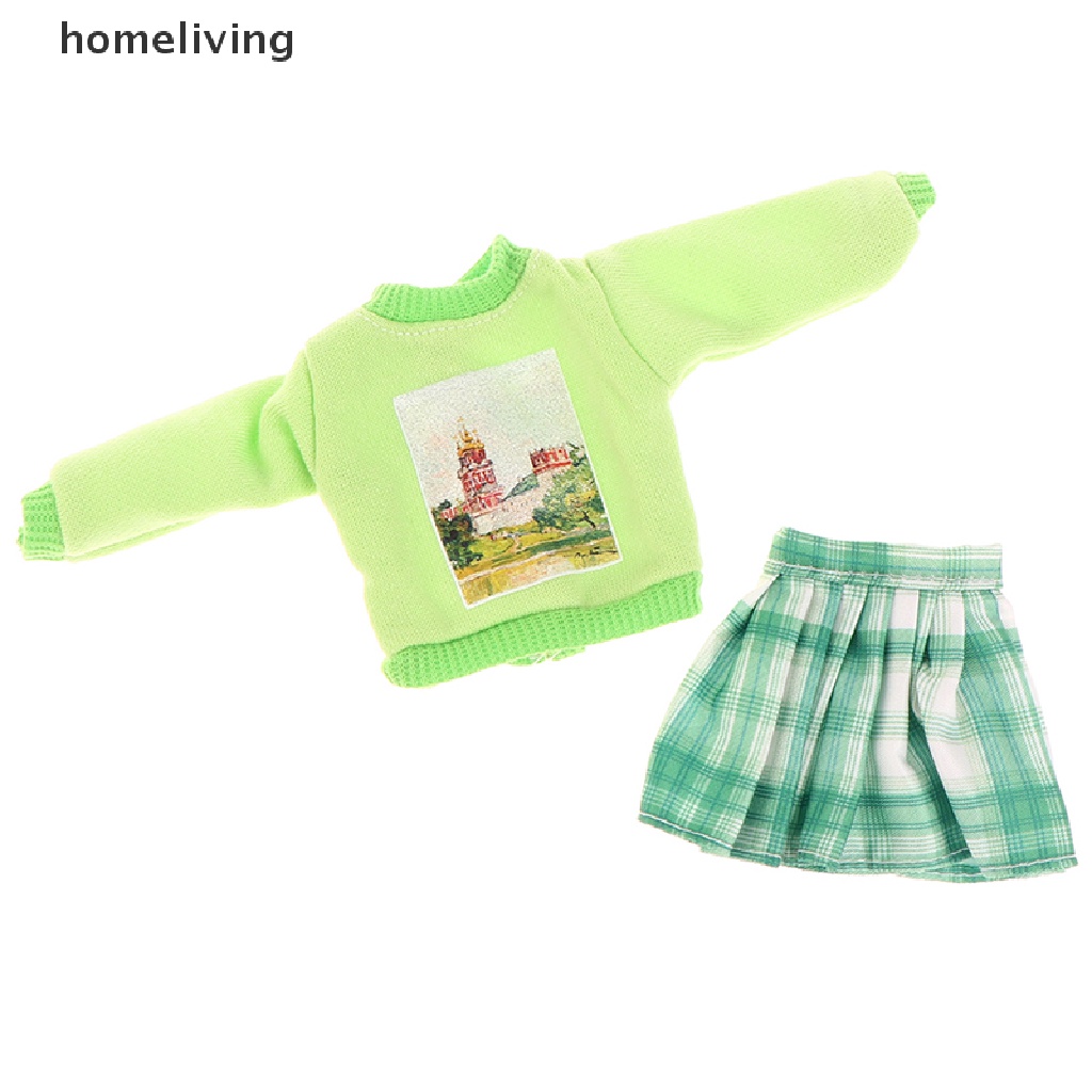 Set Áo Hoodie Và Chân Váy Ngắn Cho Búp Bê 30cm Tỉ Lệ 1 / 6