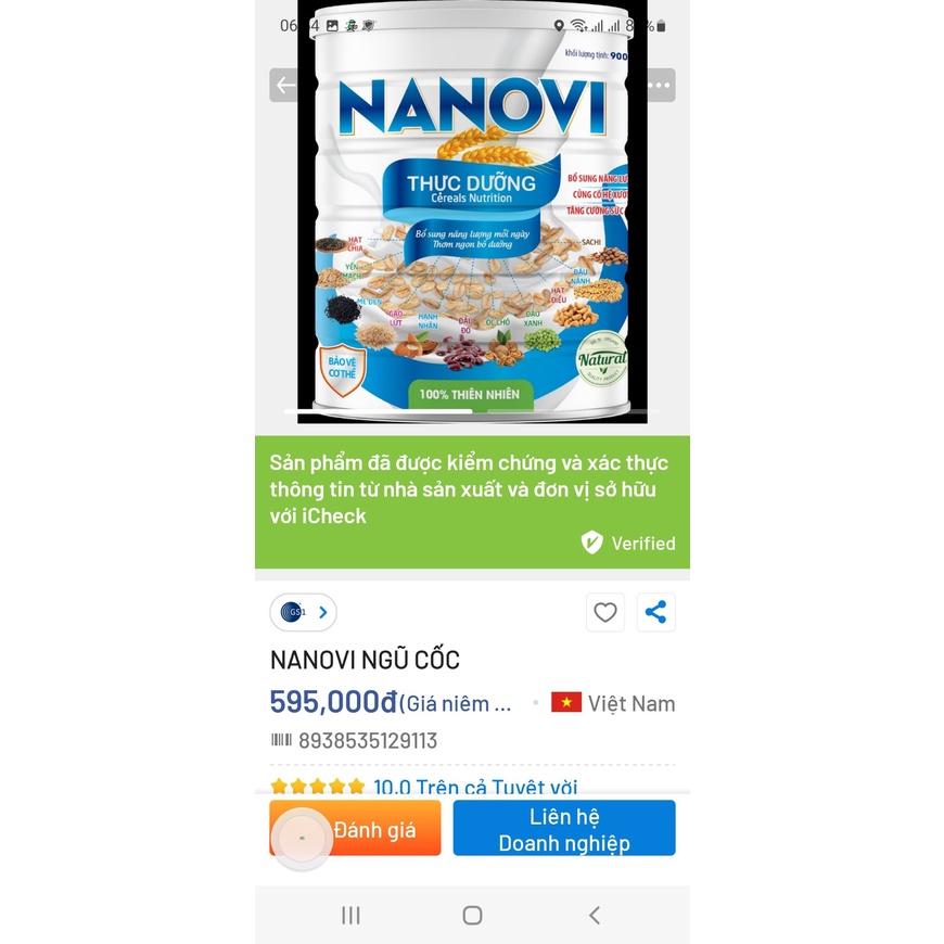 Thực dưỡng NANOVI 100% thiên nhiên phù hợp cho người ăn chay, tiểu đường