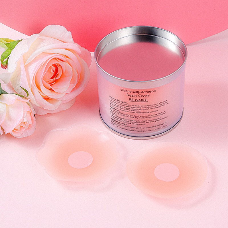 Miếng Dán TiHộp 5 cặp 10 Miếng☘️Dán Ngực Tàng Hình chất liệu silicol dùng lại đc nhiều lần☘️lót Ngực Nhũ Hoa dán đầu ti