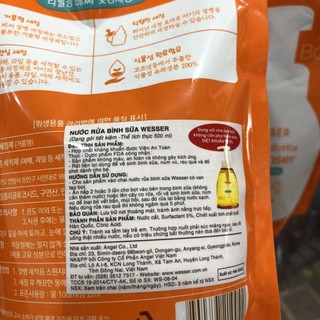 Nước rửa bình Wesser 500ml (dạng túi)
