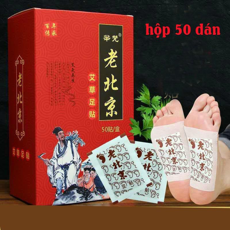 Hộp 50 miếng dán chân ngải cứu thải độc giúp ngủ ngon _ giaxuong247