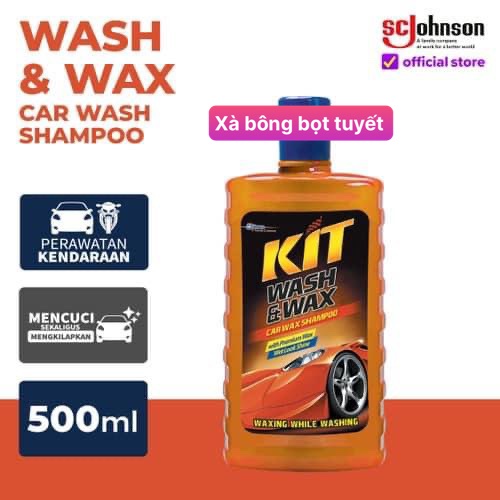 XÀ BÔNG  RỬA XE KIT - WASH &amp; WAX BOTOL &amp; GLOW (500 ml) 1 LIT