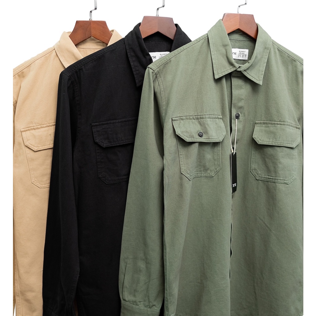 Áo sơ mi KaKi nam dài tay THE 727 023B Cao Cấp