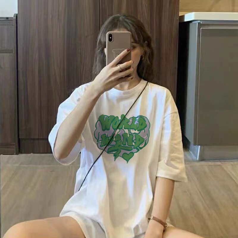 NRVP Áo Thun Unisex Mùa Hè Dáng Suông Tay Cộc Phong Cách Hàn Quốc Cho Nam Nữ