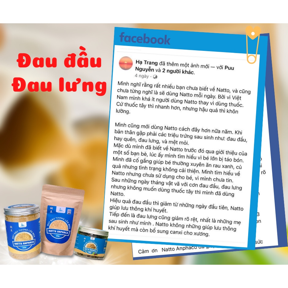 NATTO ĐẬU NÀNH LÊN MEN HỮU CƠ ANPHACO 2 HỘP BỘT