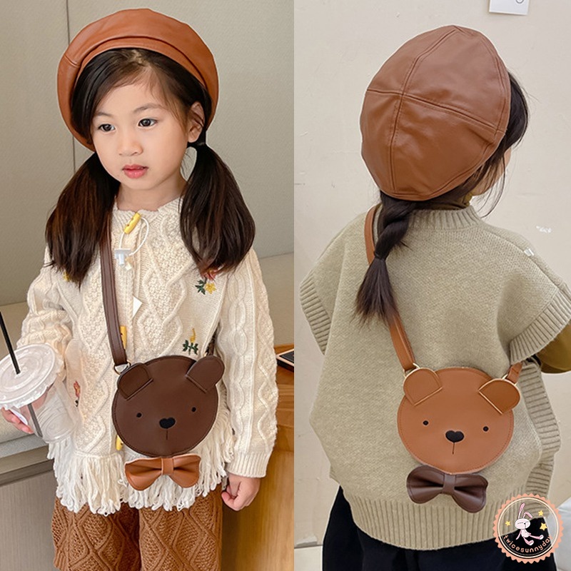 Túi Đeo Vai Đựng Son Môi / Tiền Xu Họa Tiết Hoạt Hình Phong Cách Hàn Quốc Cho Bé Gái