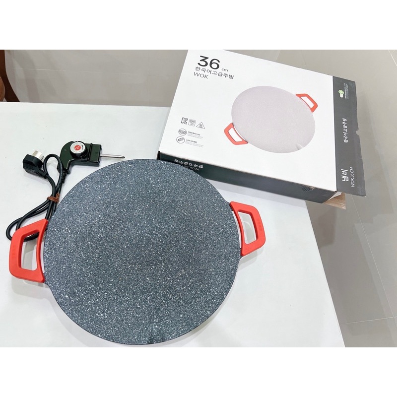 Chảo đá nướng điện không dầu chống dính size 36cm chảo nướng đa năng, nướng BBQ, Chiên , xào, rán, không khói tiện dụng