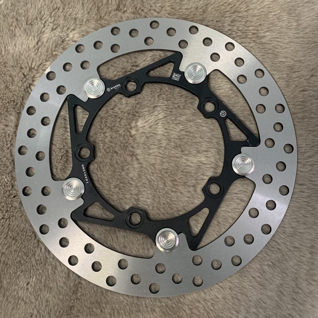 Đĩa Thắng Ex150 Ex155 5 lỗ size 265mm, Lòng Đen Khoen INOX
