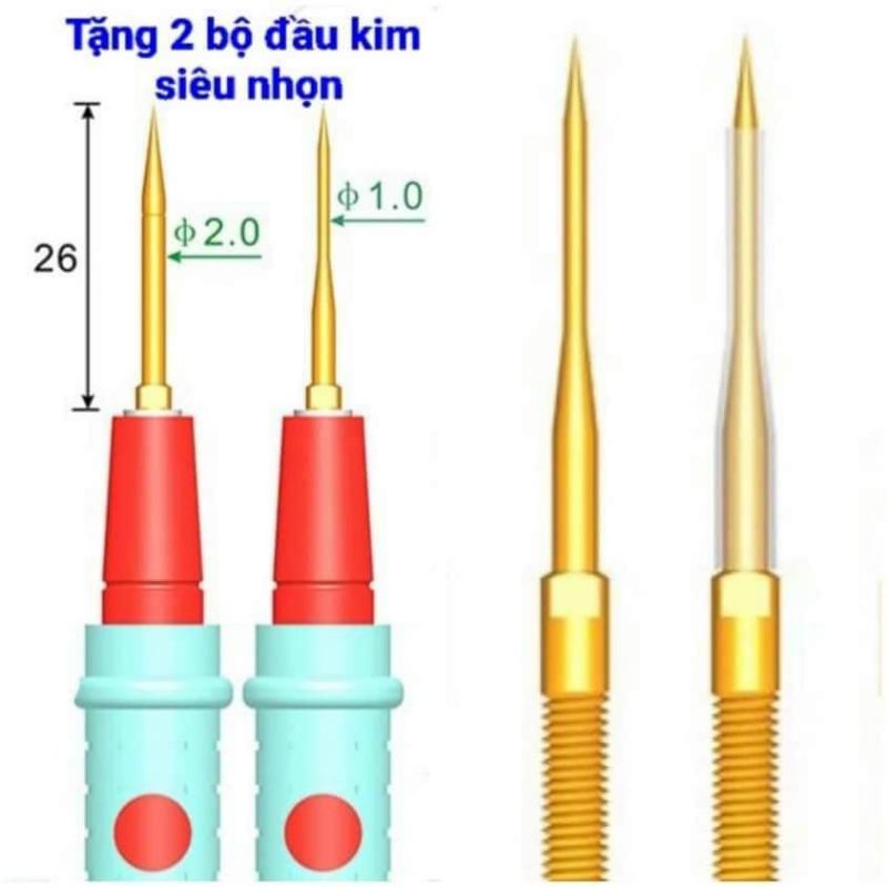 Que đo siêu nhọn dây chống cháy.có thể thay thế kim đo +4 mũi kim